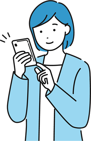 スマホで問い合わせる女性